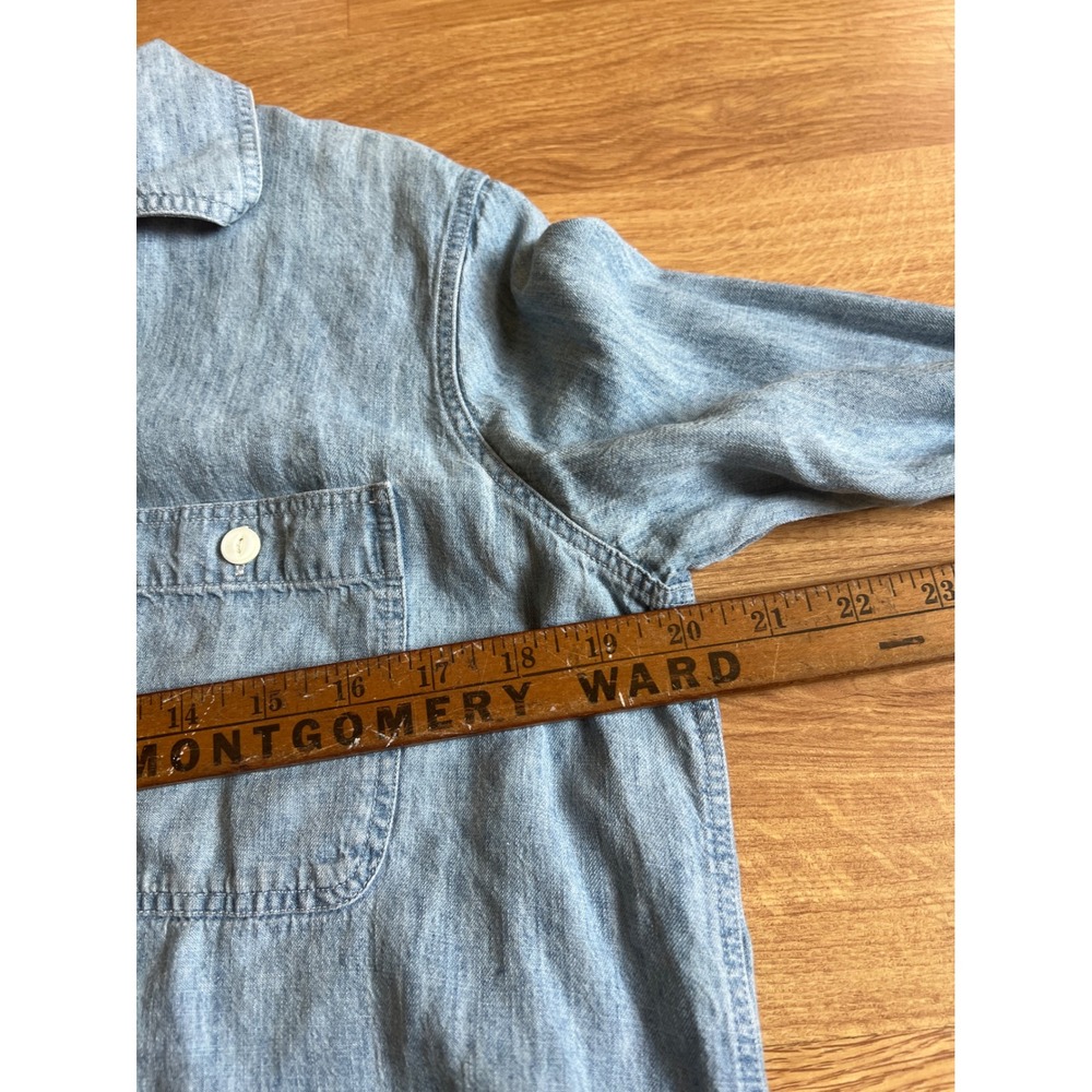 Faherty Womens Tried & True Chambray Classic Shirt Medium Linen Blend Tencel - Picture 4 of 14